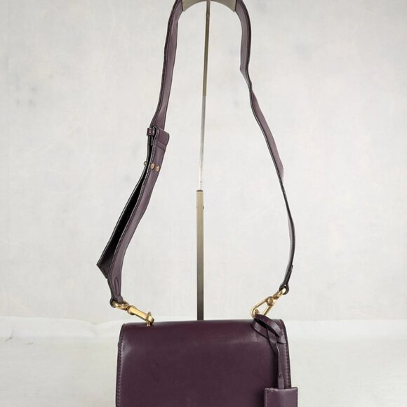 CHARLES & KEITH Boxy Push Lock Purple Crossbody Bag
